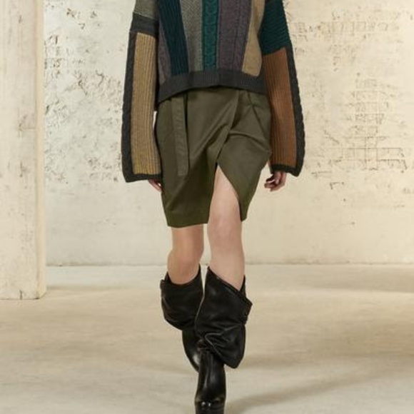 NWT, ZARA, CTTN SKRT 07 Khaki, Zara SRPLS - Picture 1 of 1